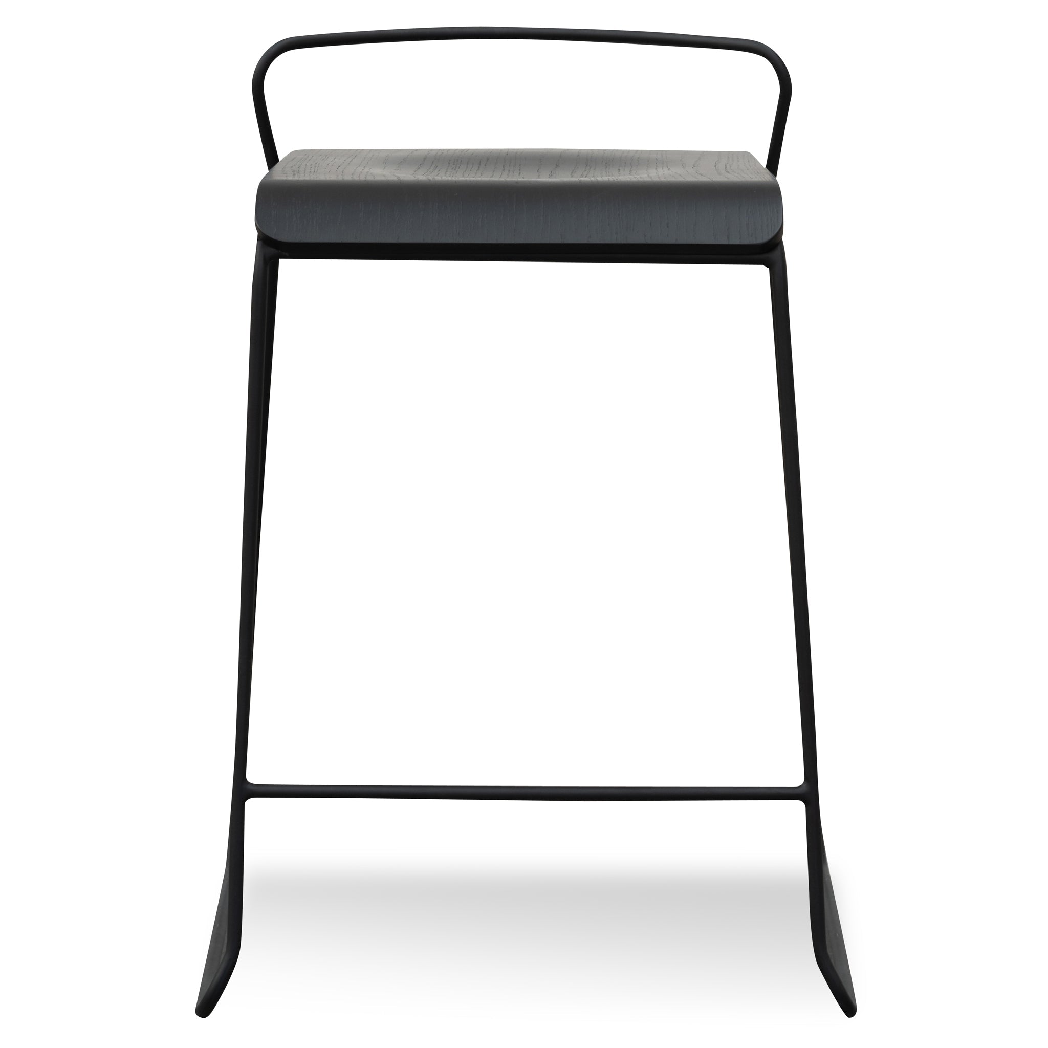 Arturo 65cm Wooden Seat Bar Stool - Black