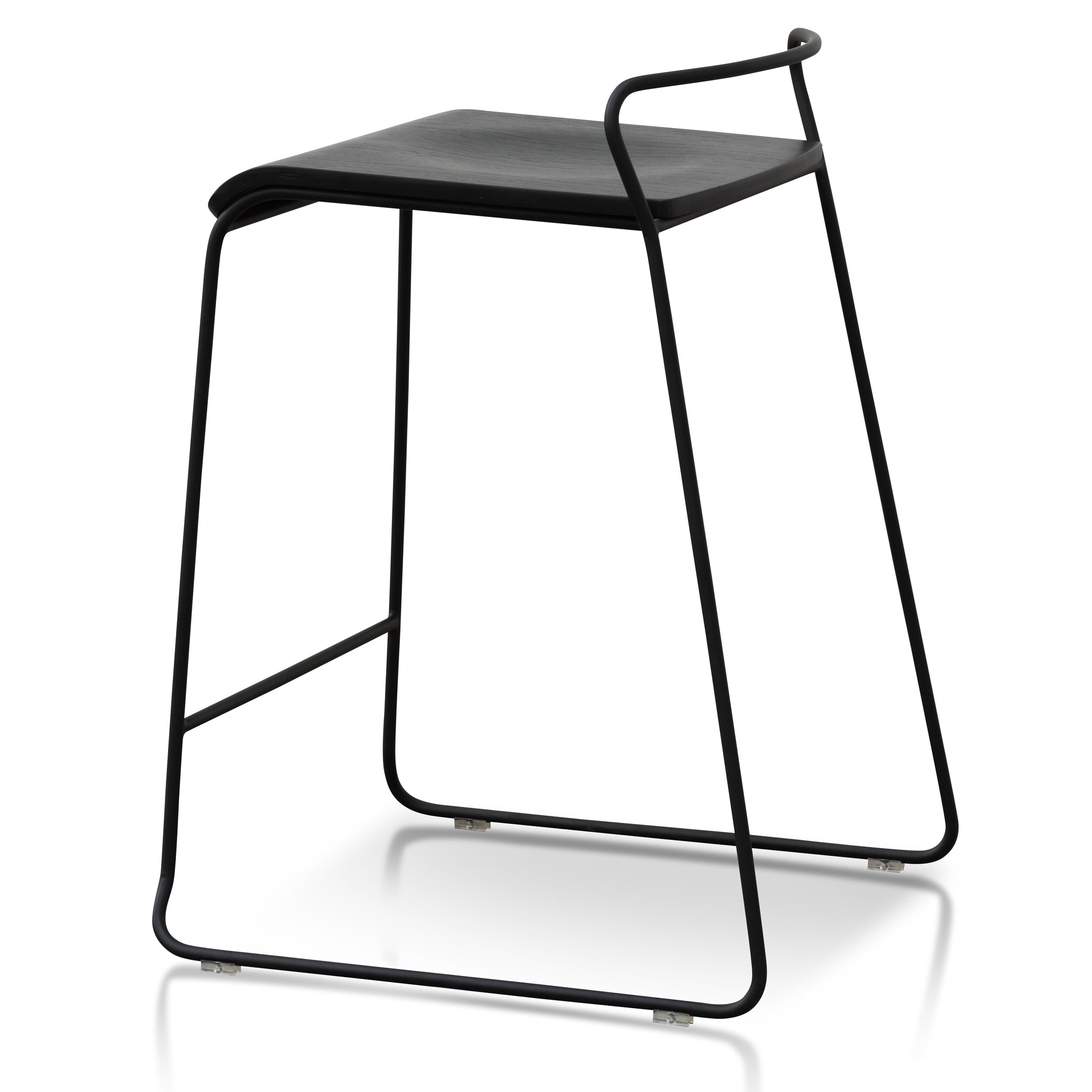 Arturo 65cm Wooden Seat Bar Stool - Black