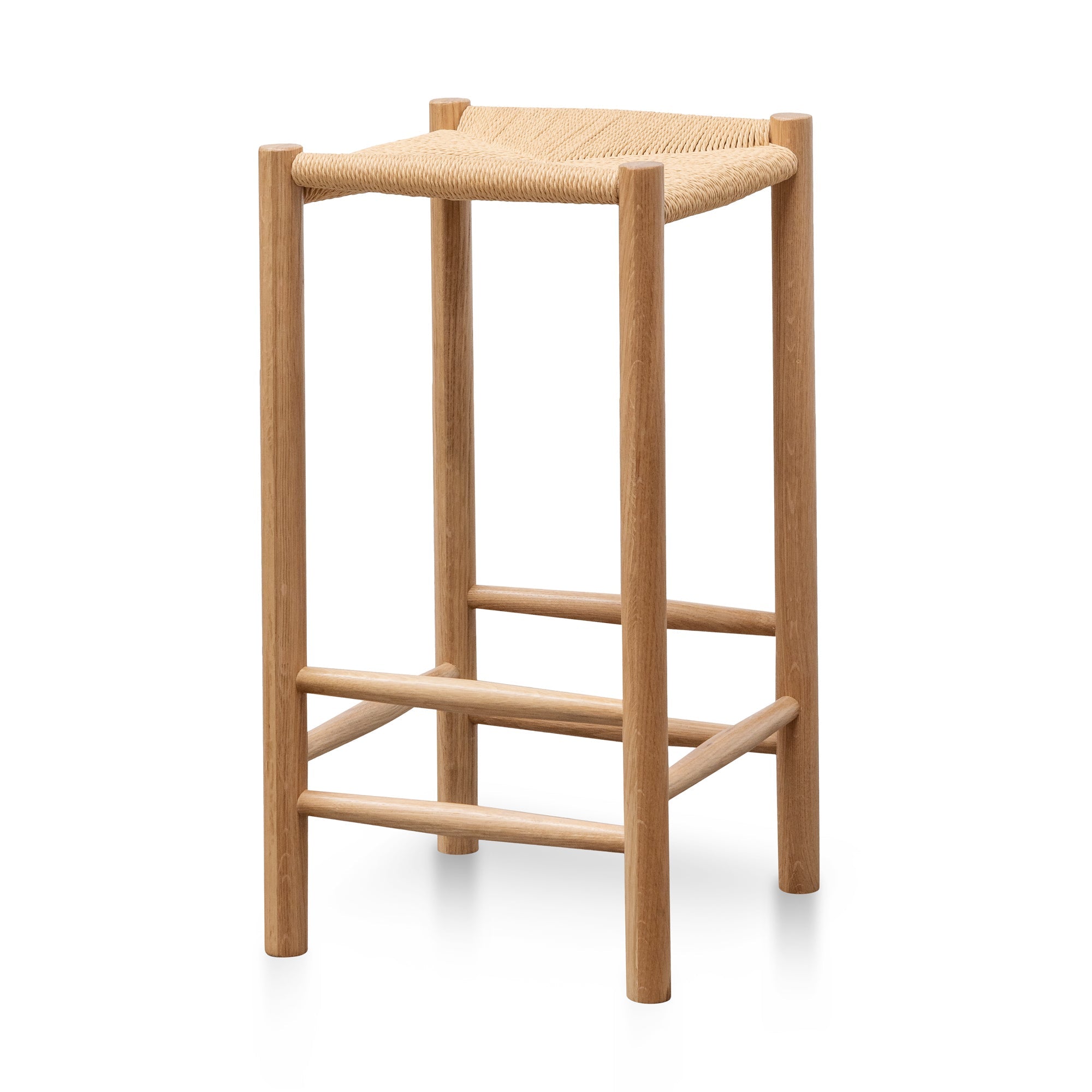 Coastal 65cm Oak Bar Stool - Natural