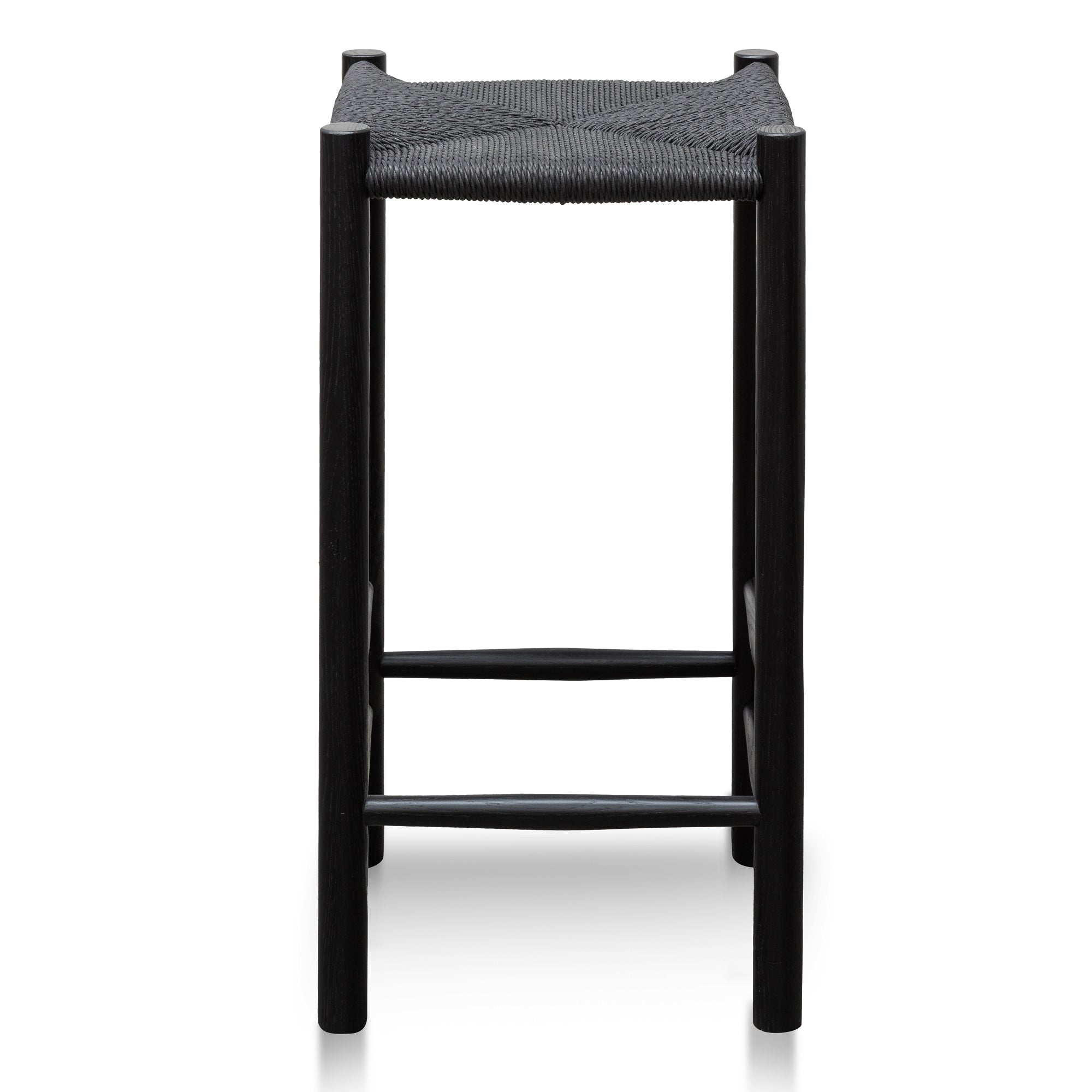 Coastal 65cm Oak Bar Stool - Black