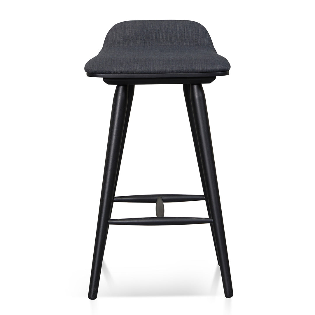 Finn 65cm Wooden Bar Stool - Charcoal Black