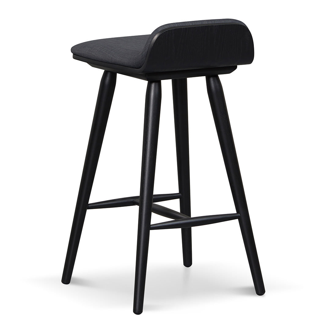 Finn 65cm Wooden Bar Stool - Charcoal Black