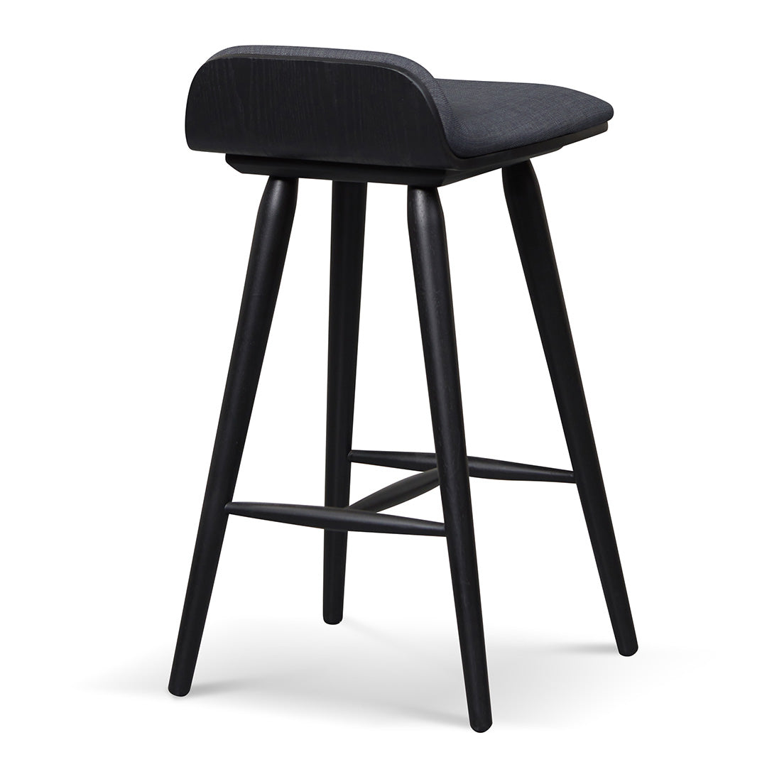 Finn 65cm Wooden Bar Stool - Charcoal Black