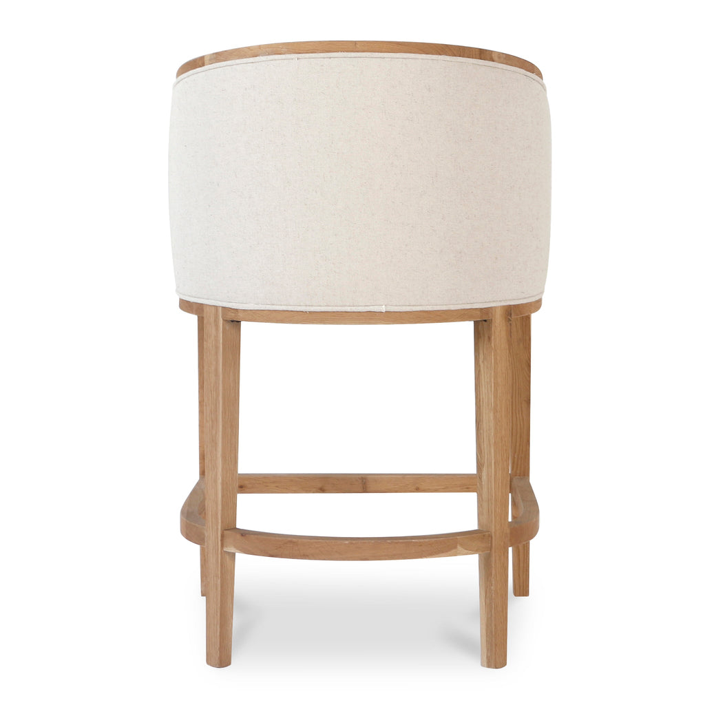 Oliver 65cm Black Frame Bar Stool - Light Beige