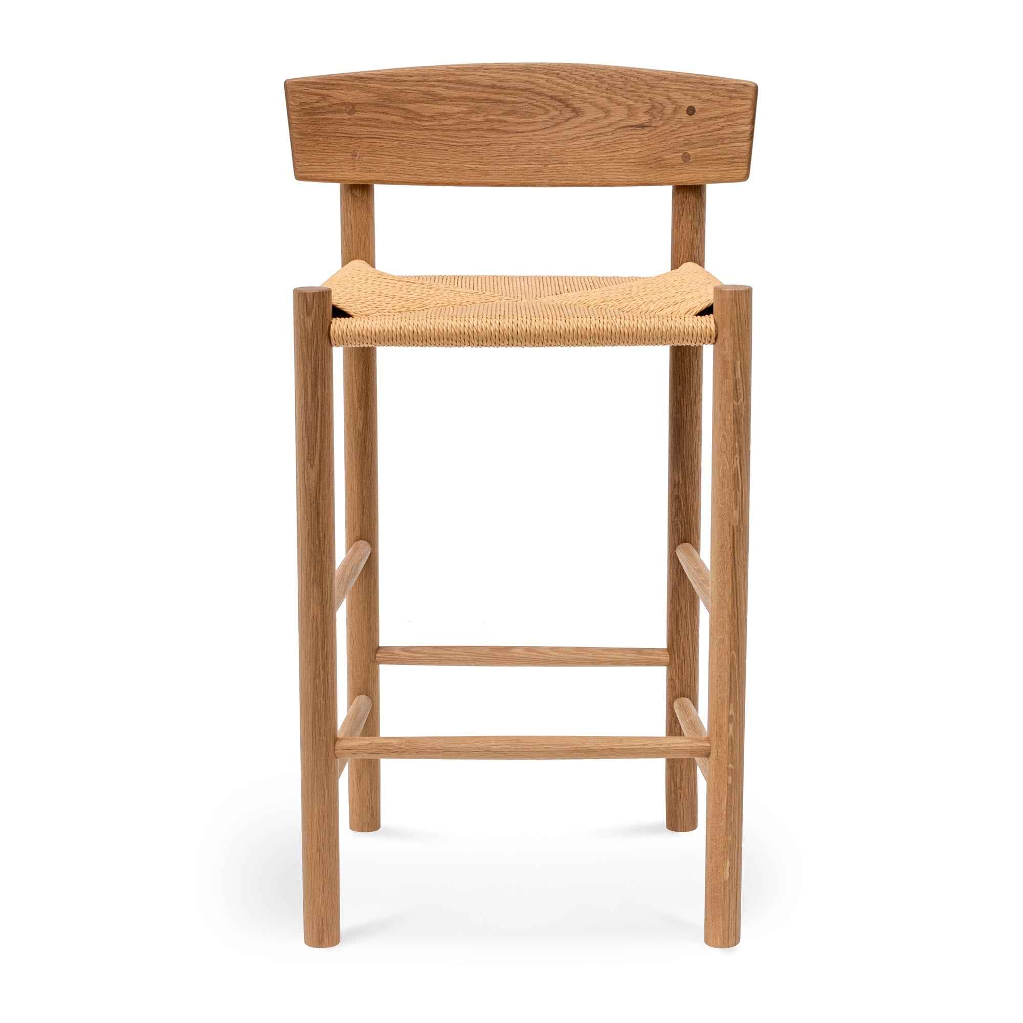 Kobe 65cm Bar Stool - Natural with Back Rest