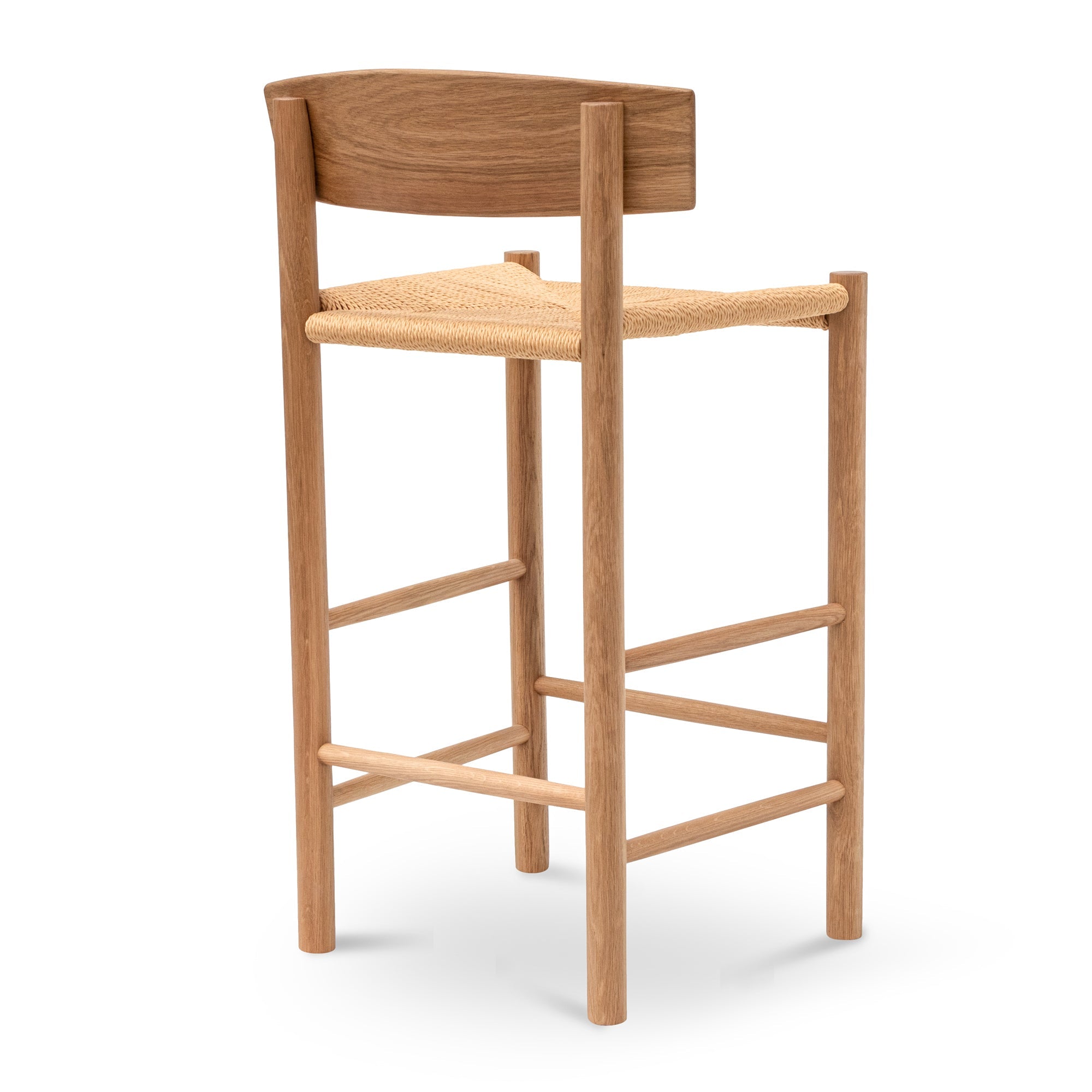 Kobe 65cm Bar Stool - Natural with Back Rest