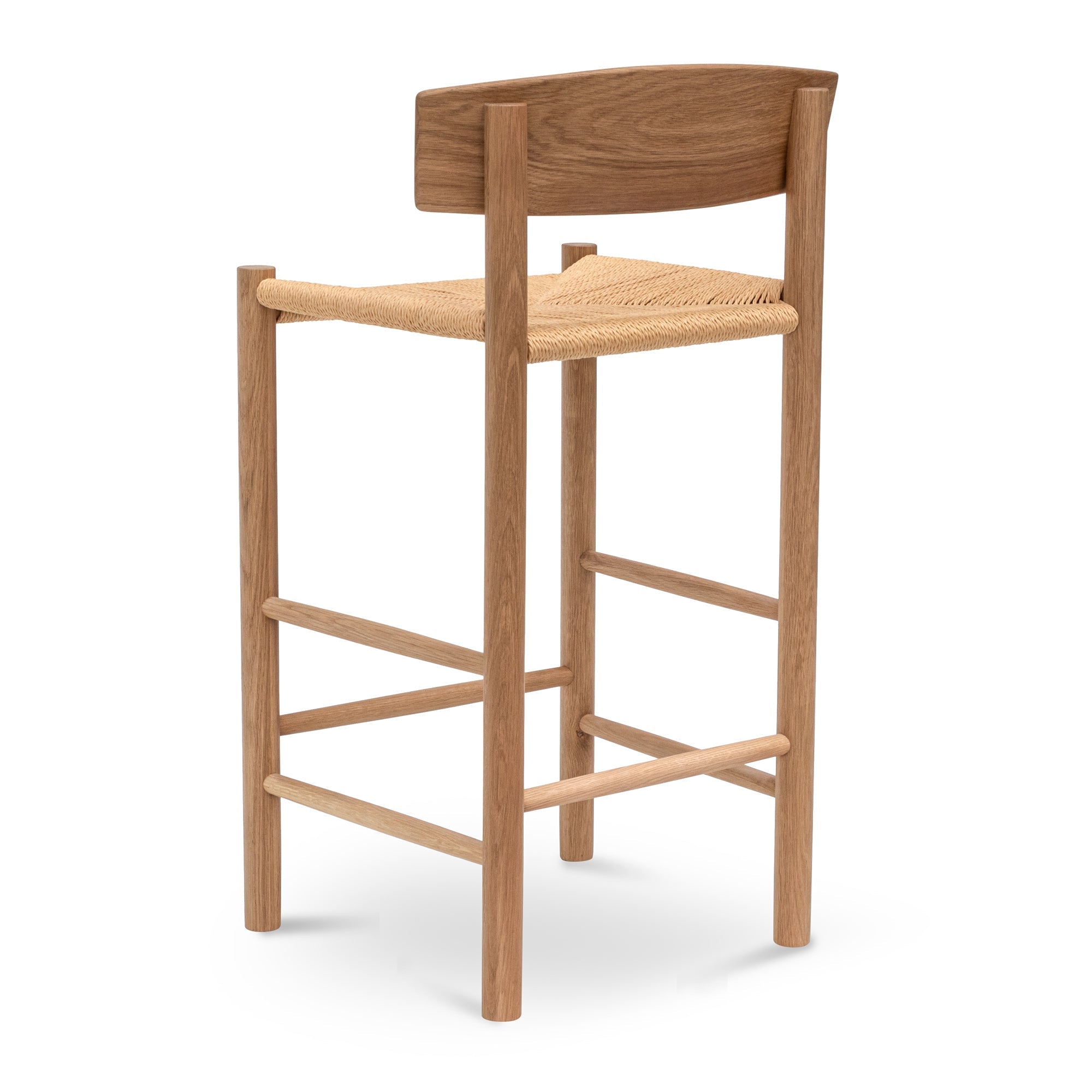 Kobe 65cm Bar Stool - Natural with Back Rest