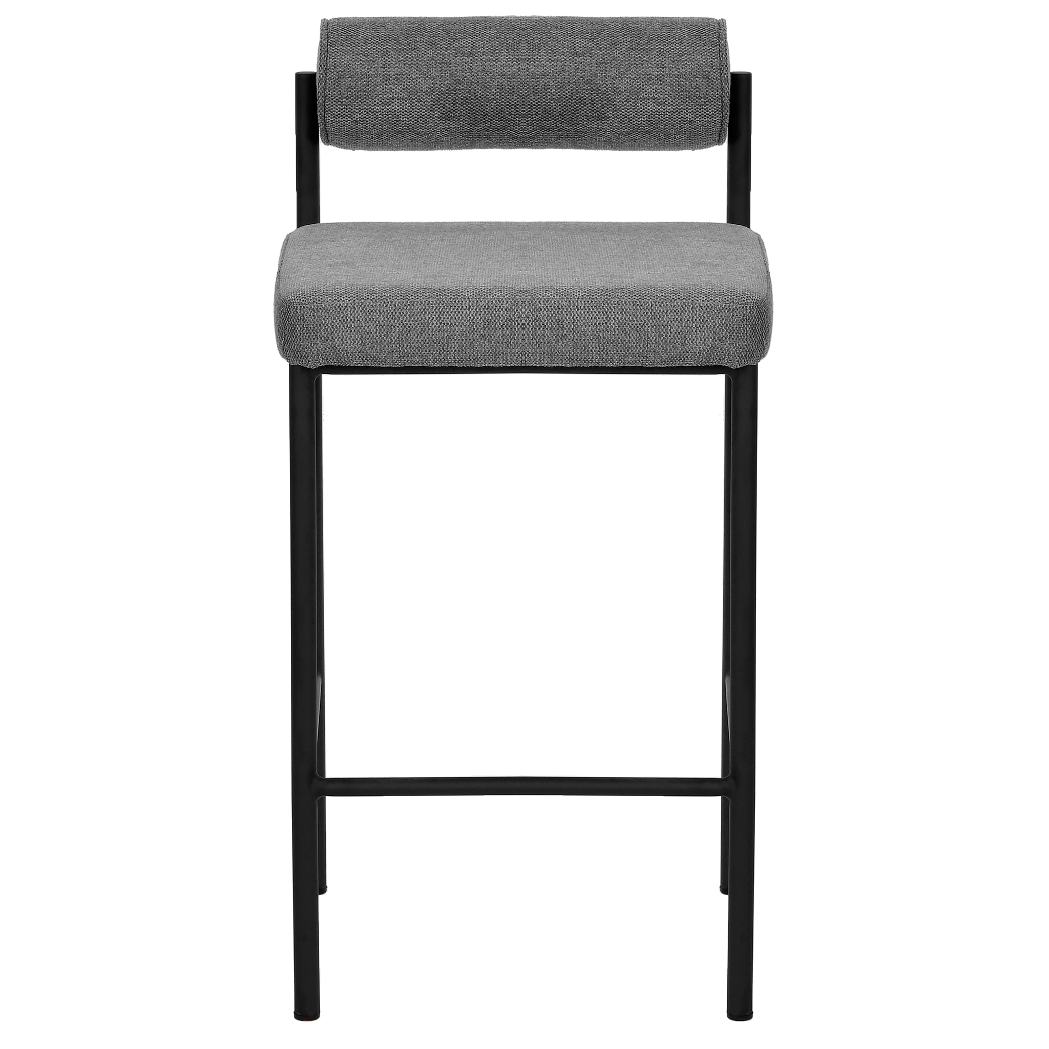 Sammy 65cm Fabric Bar Stool - Grey (Set of 2)