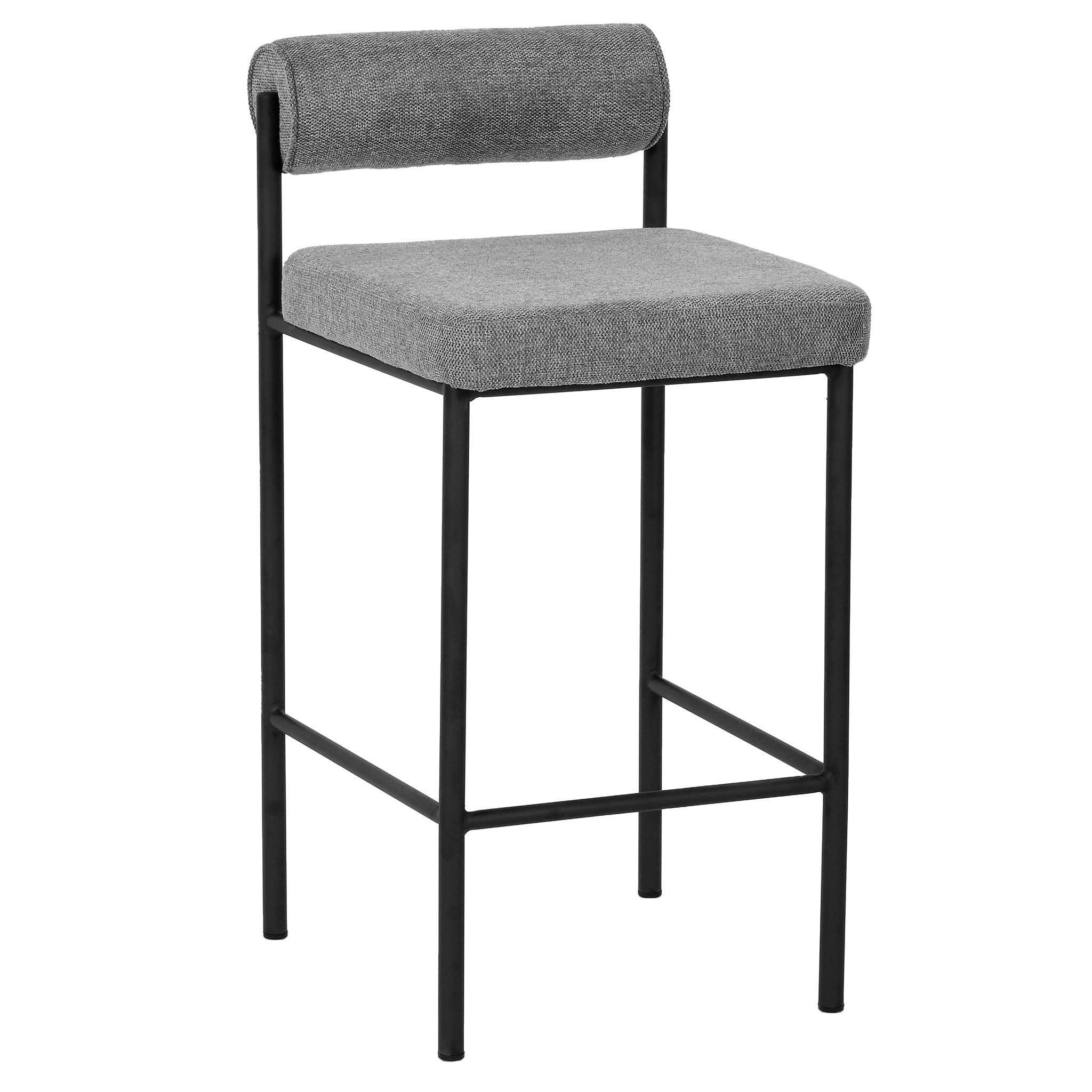 Sammy 65cm Fabric Bar Stool - Grey (Set of 2)