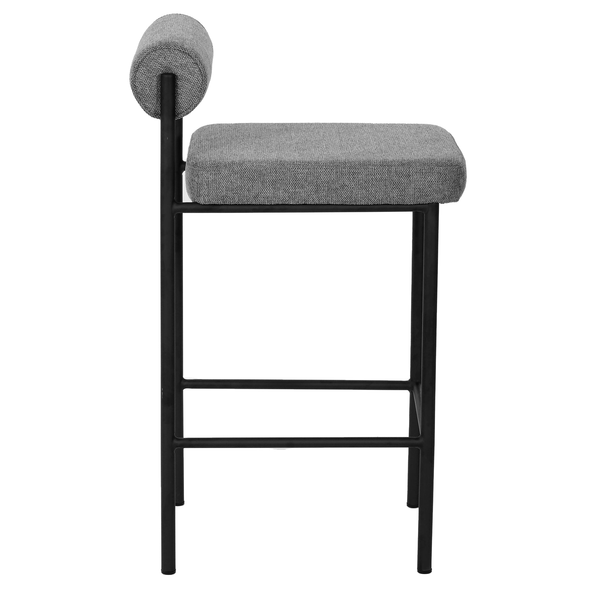 Sammy 65cm Fabric Bar Stool - Grey (Set of 2)