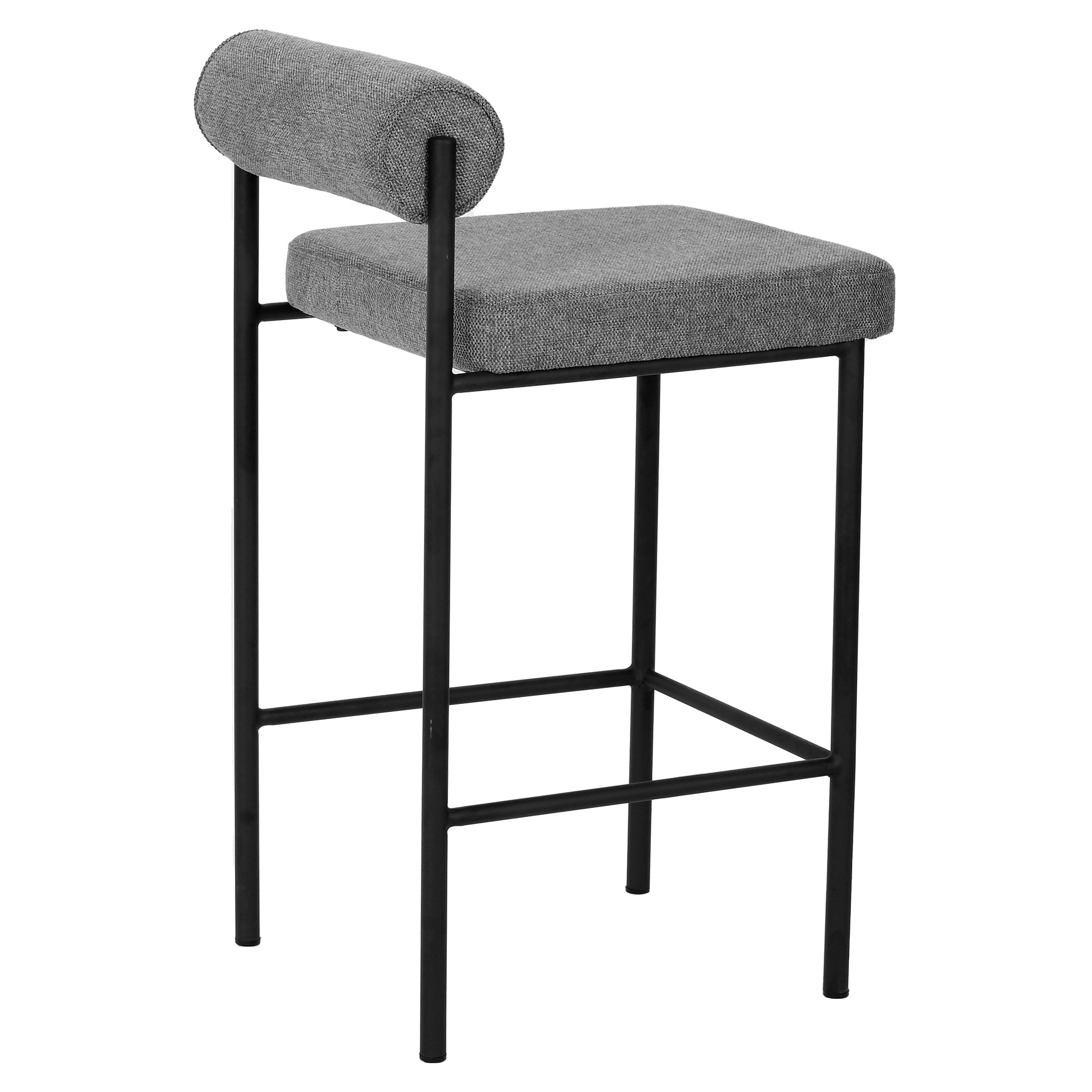 Sammy 65cm Fabric Bar Stool - Grey (Set of 2)