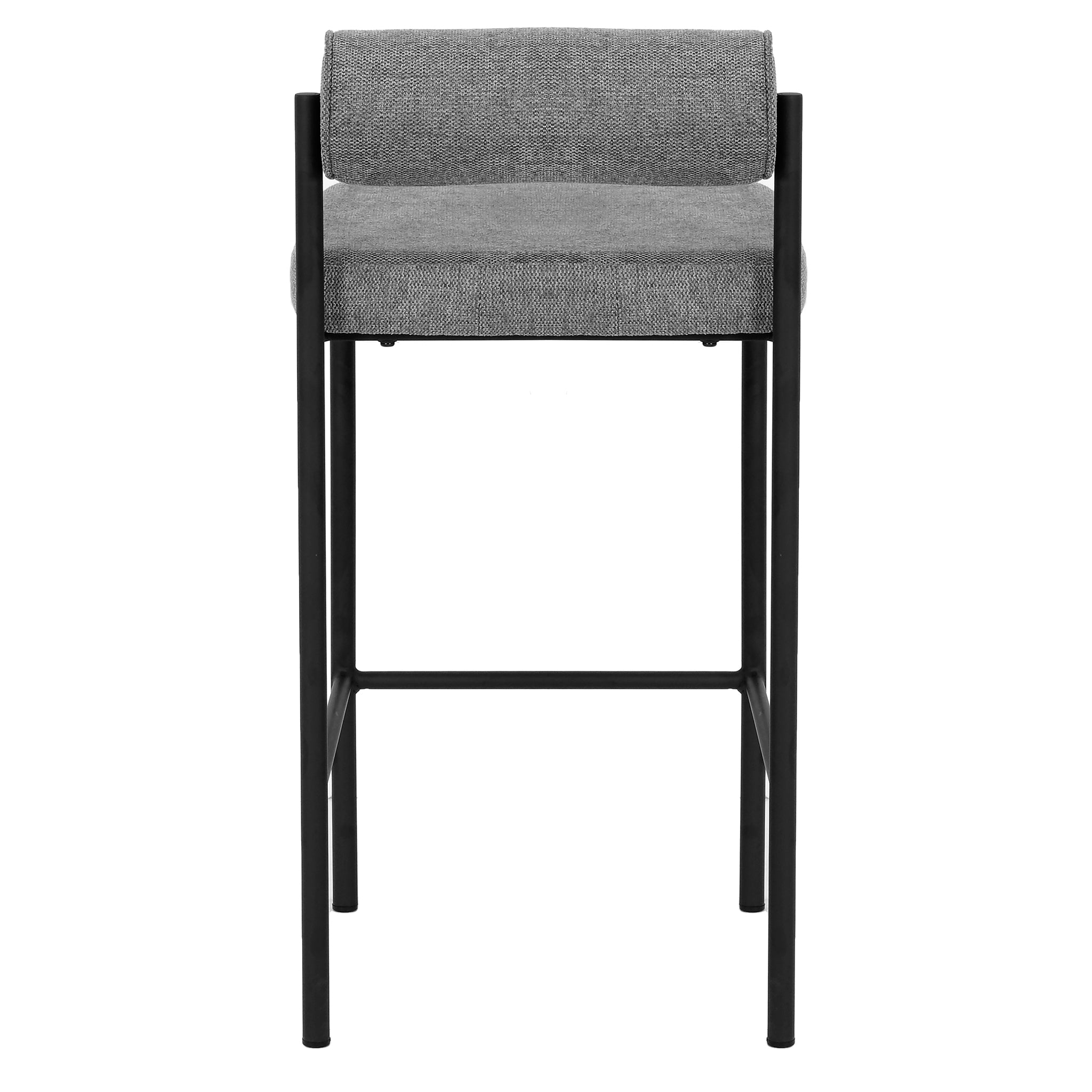 Sammy 65cm Fabric Bar Stool - Grey (Set of 2)