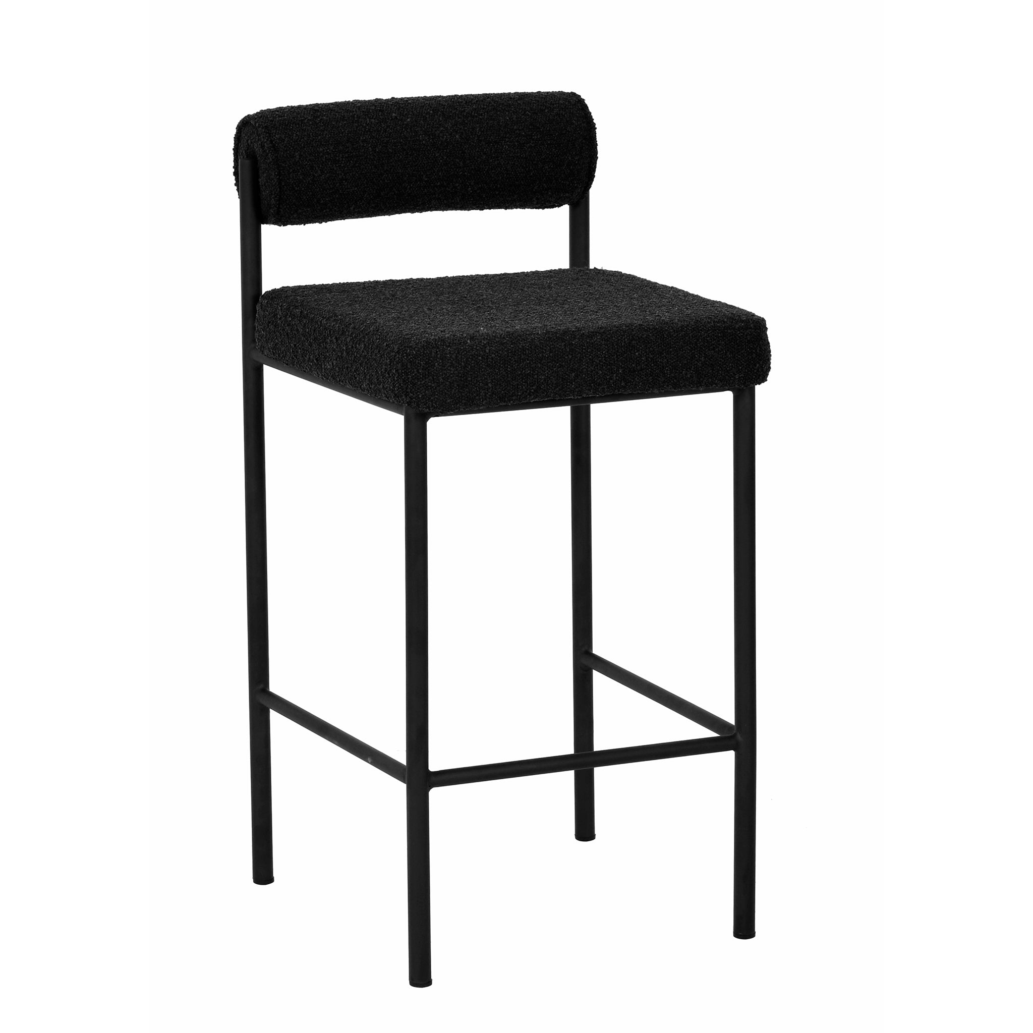 Sammy Black Boucle 65cm Bar Stool - (Set of 2)