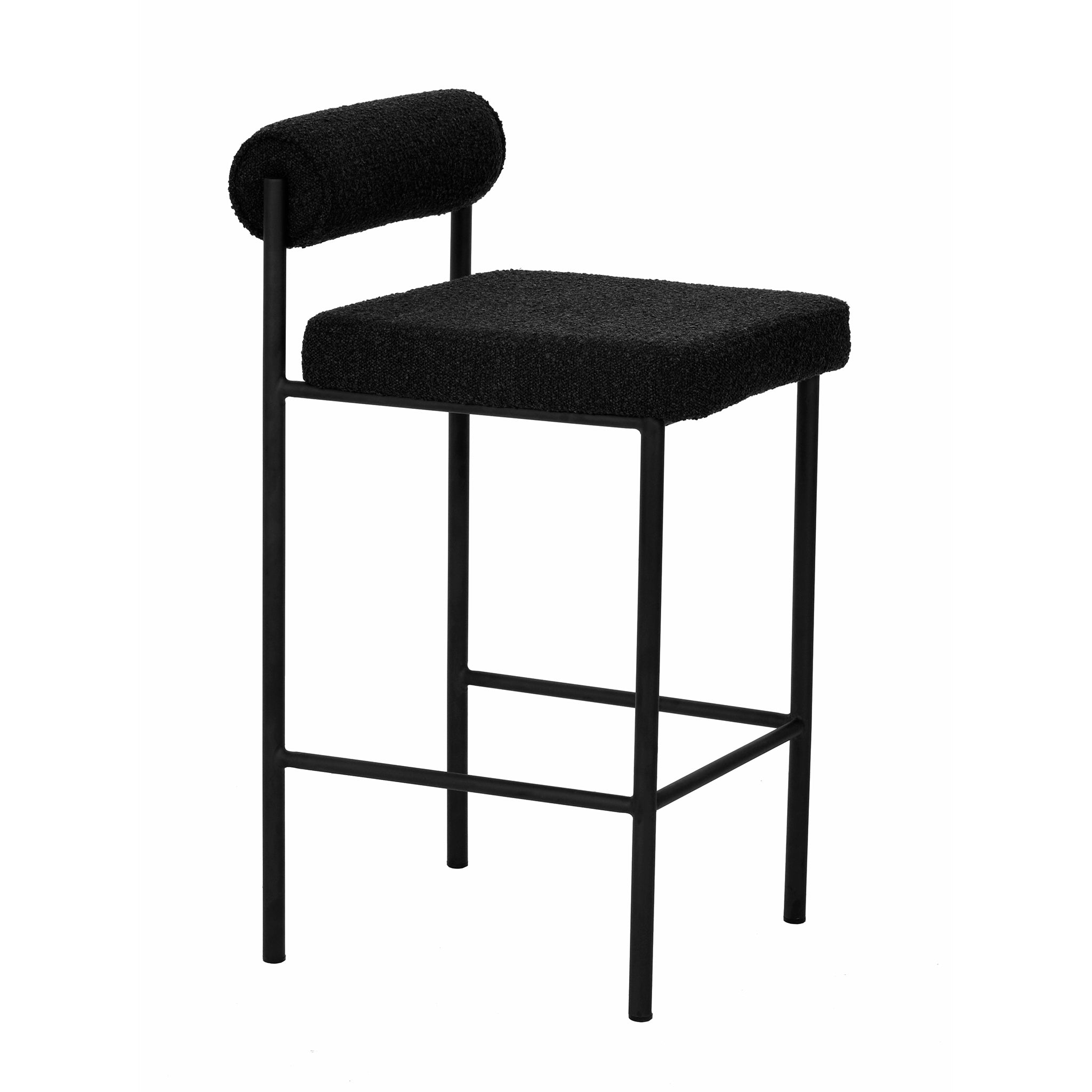 Sammy Black Boucle 65cm Bar Stool - (Set of 2)