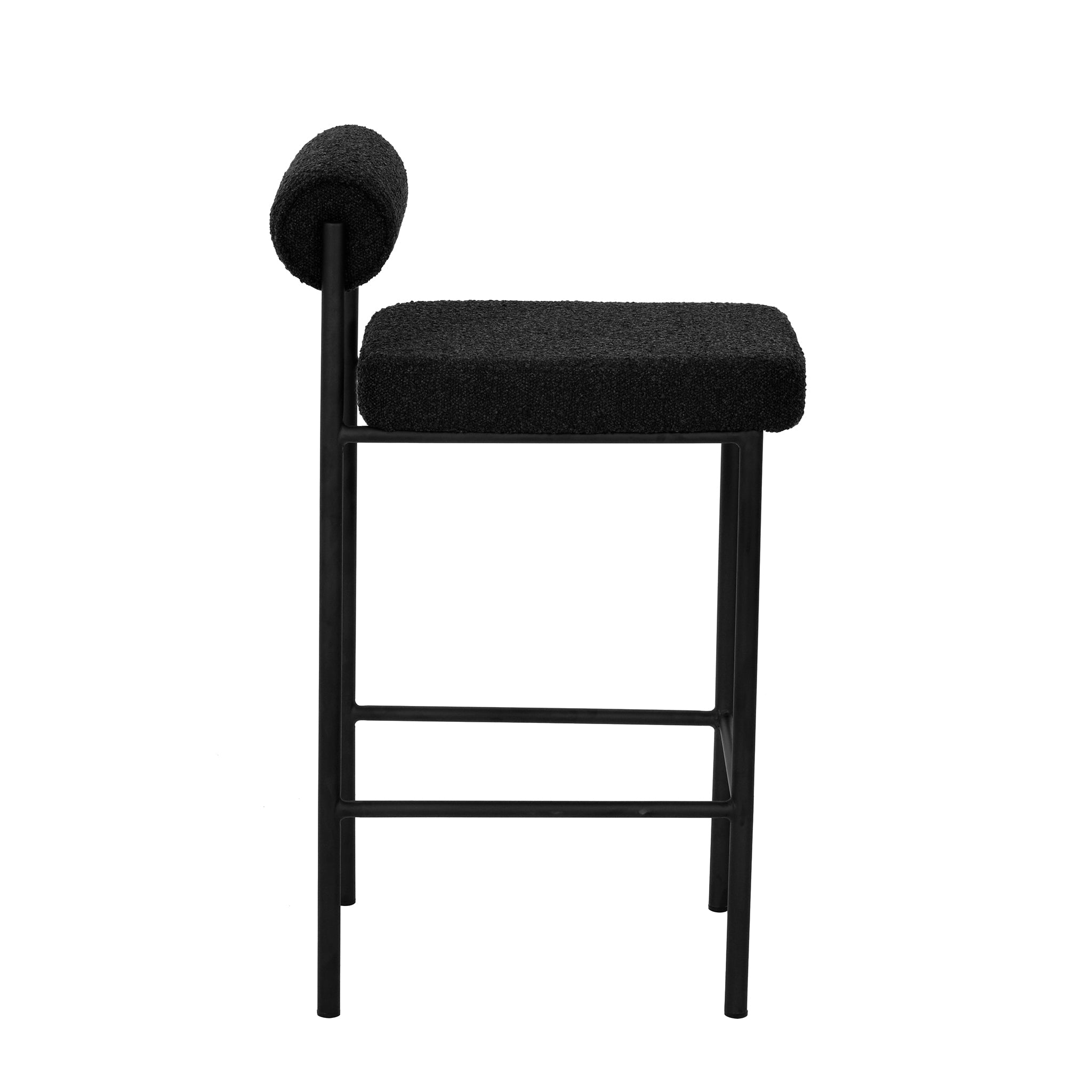 Sammy Black Boucle 65cm Bar Stool - (Set of 2)