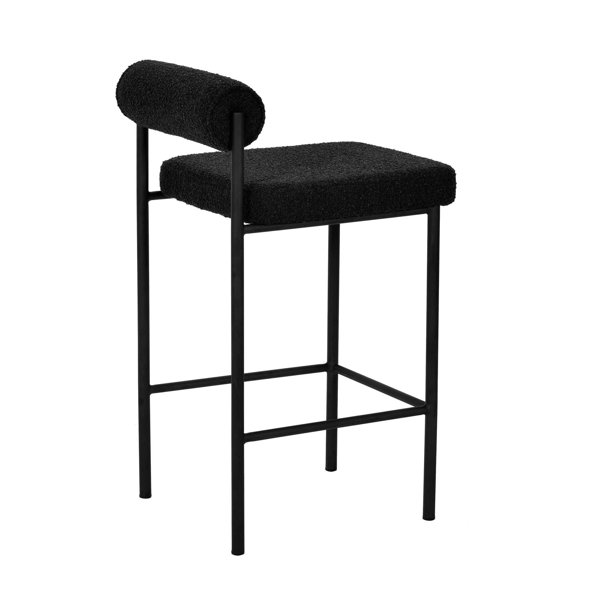 Sammy Black Boucle 65cm Bar Stool - (Set of 2)