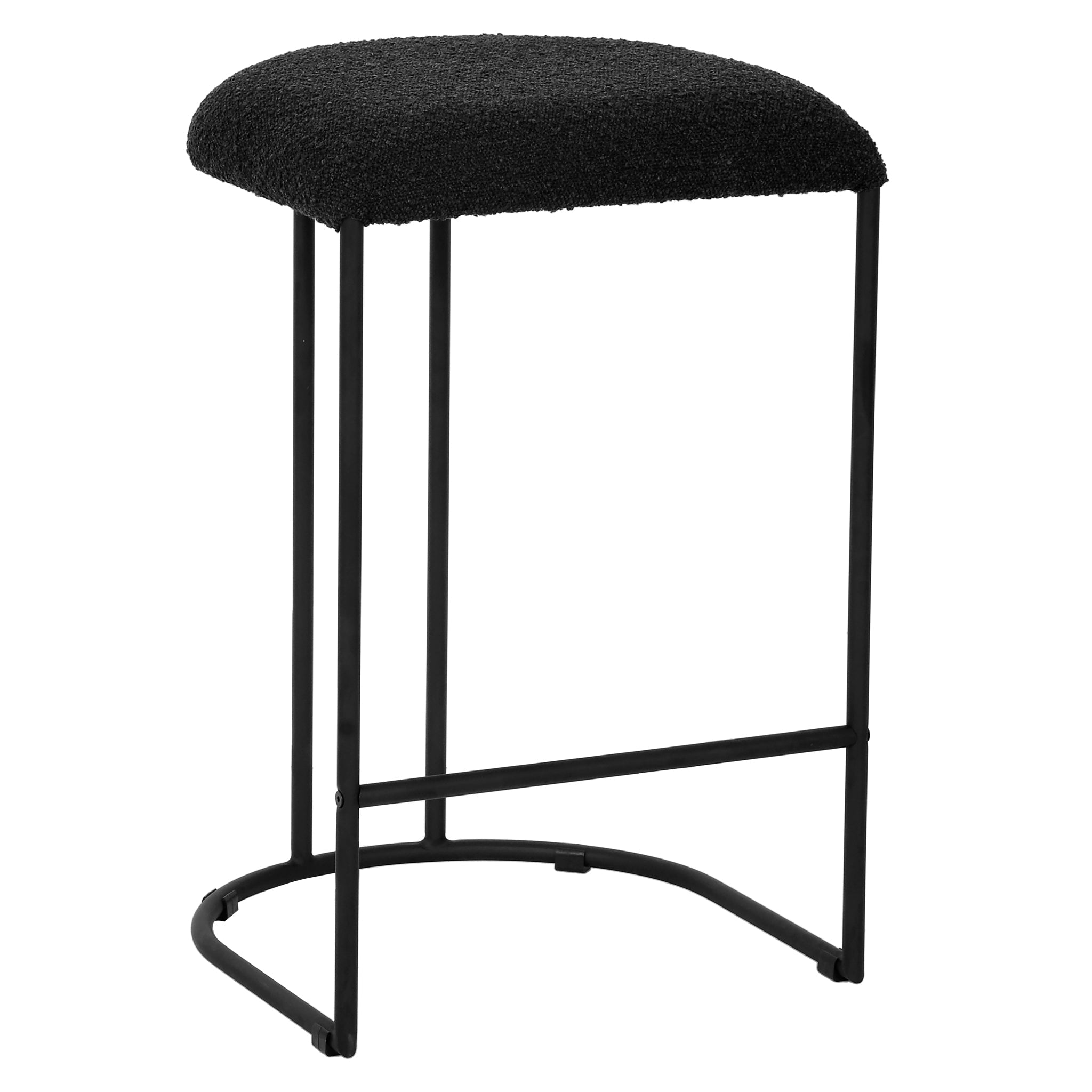 Black Boucle 65cm Bar Stool - (Set of 2)