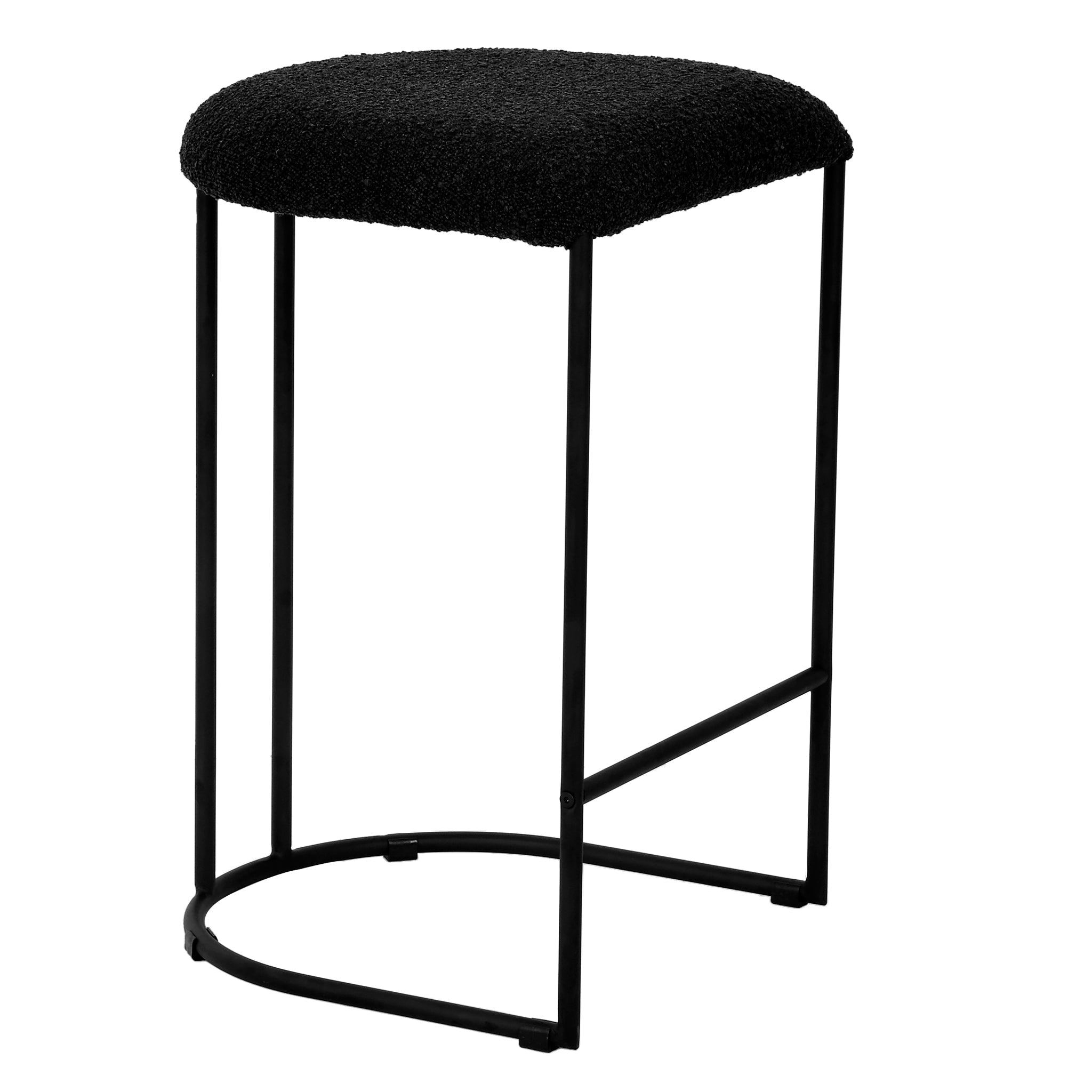 Black Boucle 65cm Bar Stool - (Set of 2)