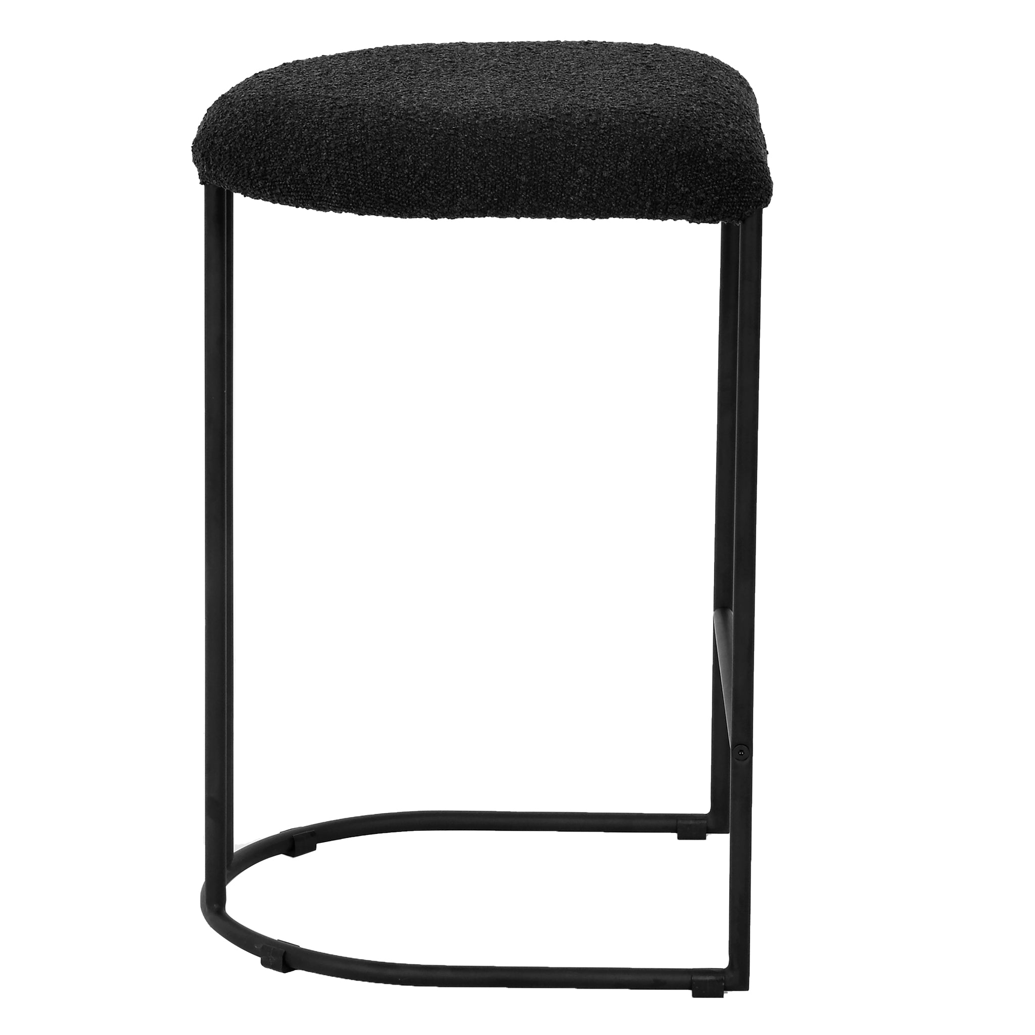 Black Boucle 65cm Bar Stool - (Set of 2)