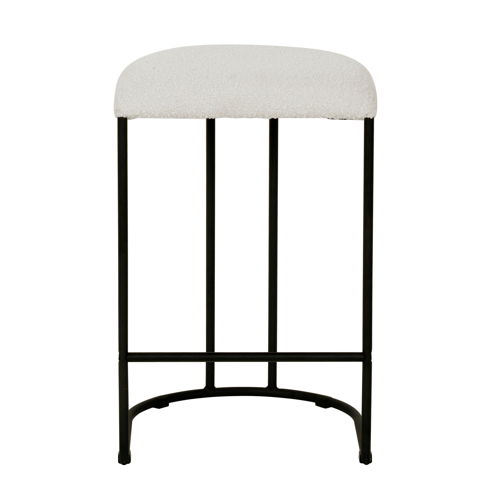 Cottage White Boucle Bar stool - (set of 2)