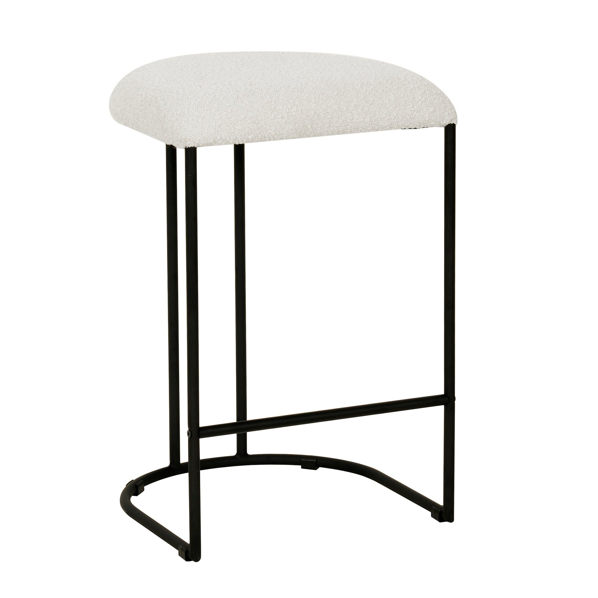 Cottage White Boucle Bar stool - (set of 2)