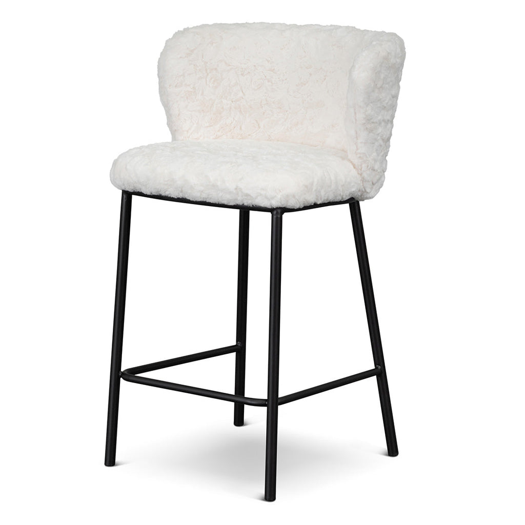 Flossie Fabric Bar Stool - Cloud Fur (Set of 2)