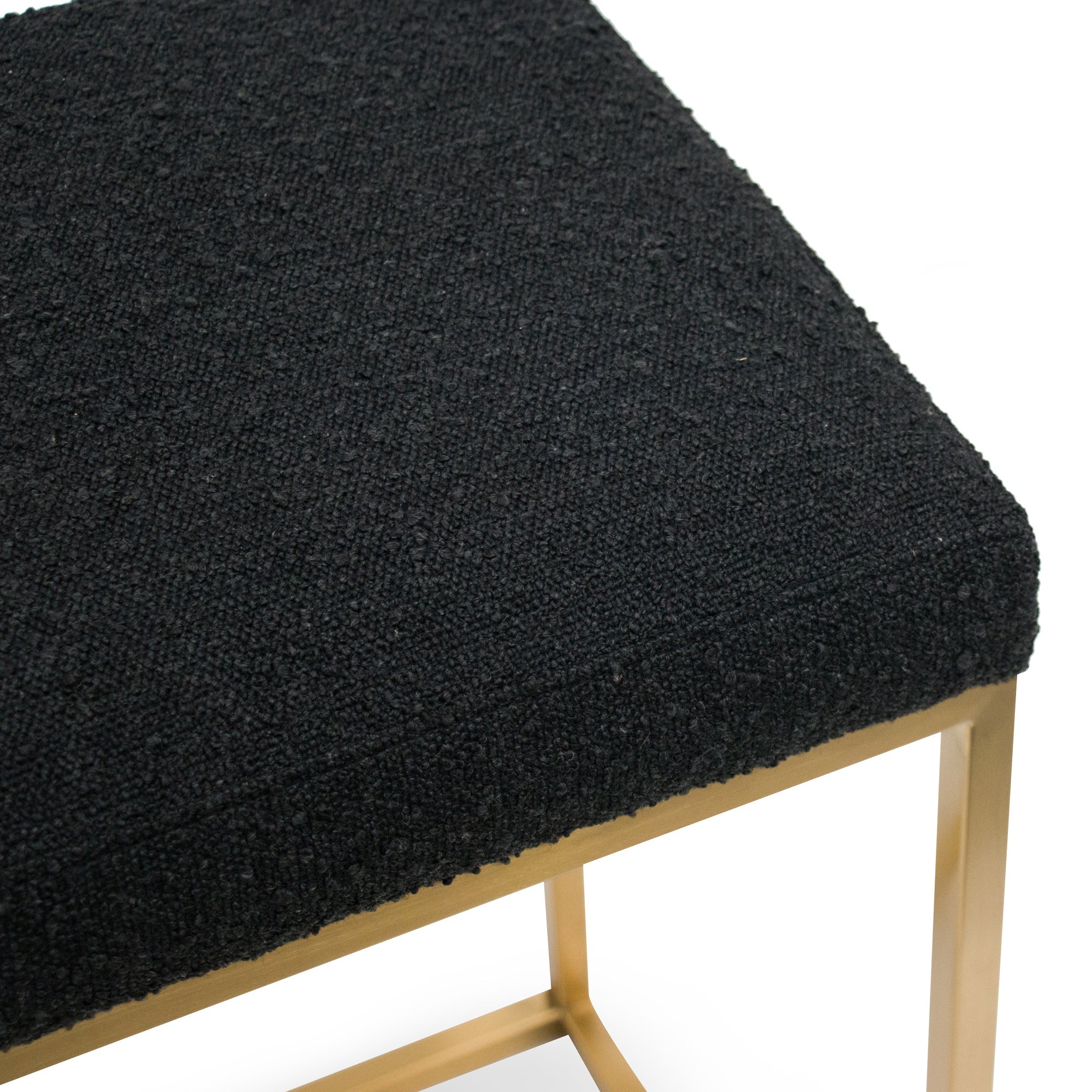 Black Boucle Bar Stool - Golden Base