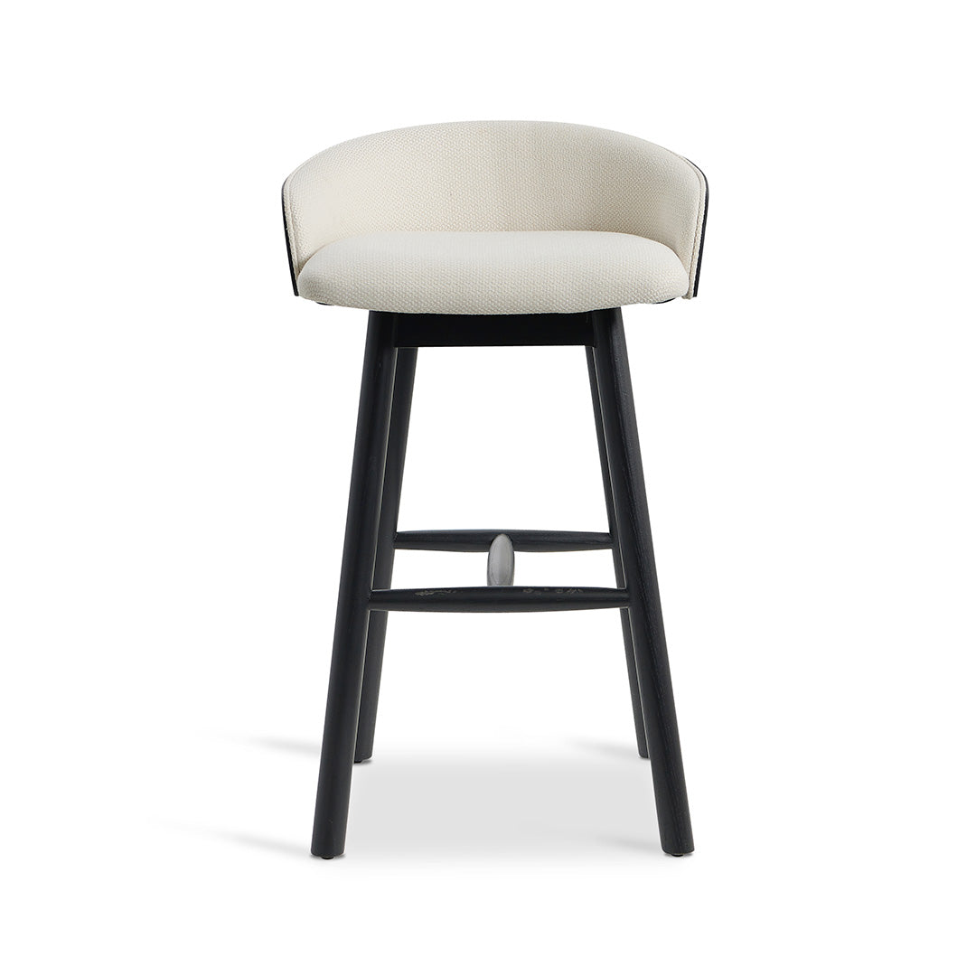 Selena 65cm Black Bar Stool - Beige