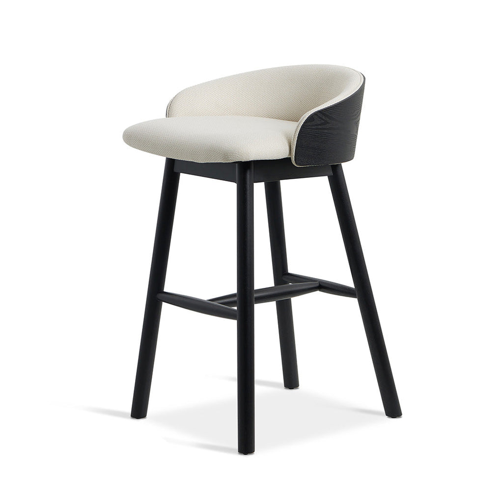 Selena 65cm Black Bar Stool - Beige