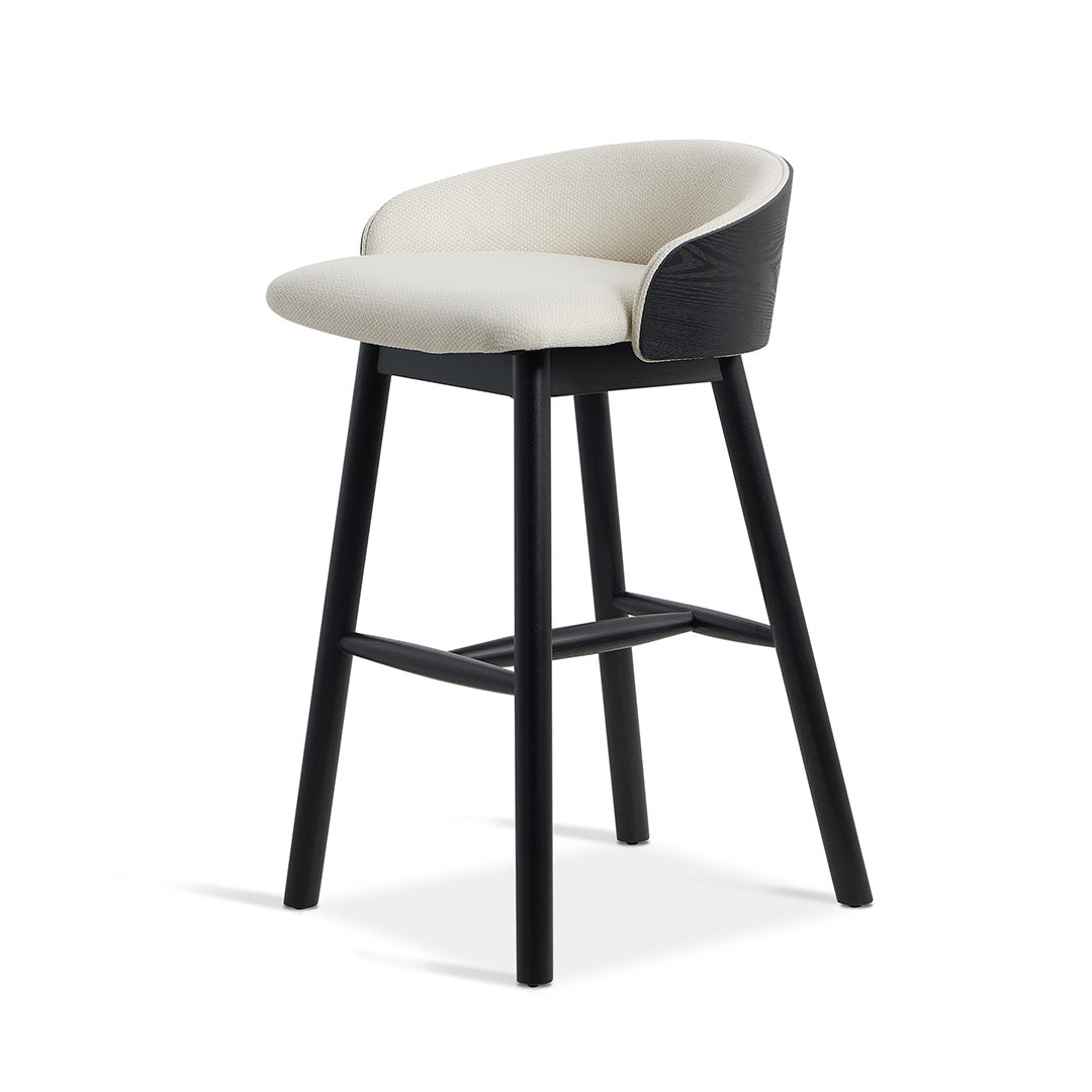 Selena 65cm Black Bar Stool - Beige