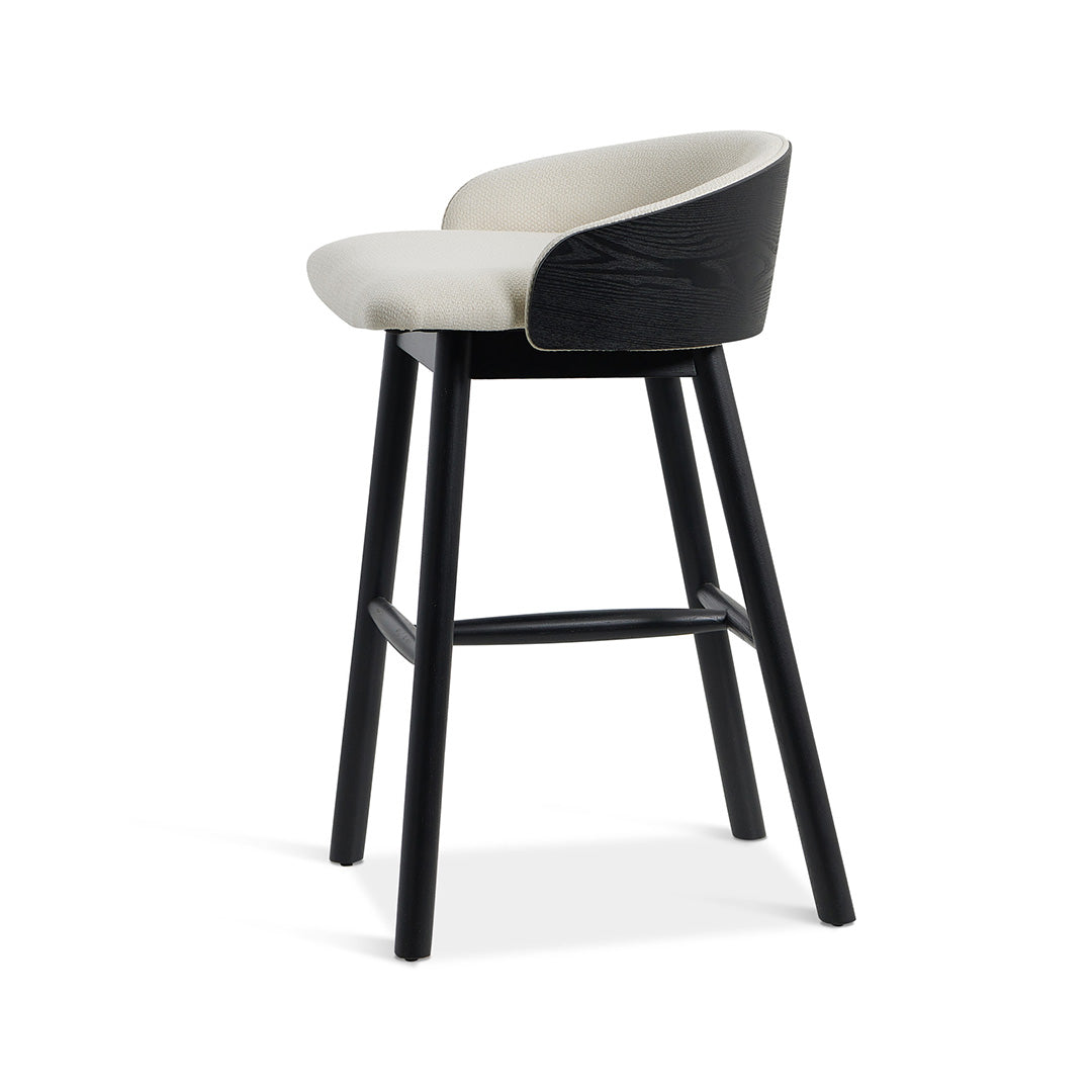 Selena 65cm Black Bar Stool - Beige
