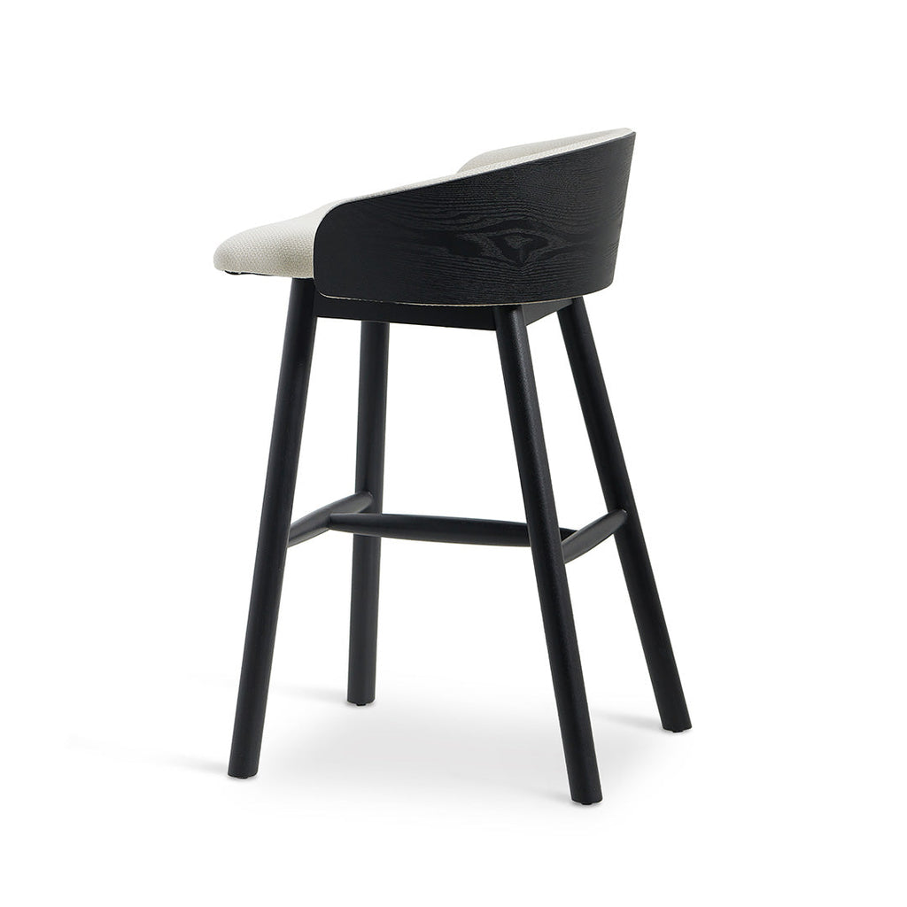Selena 65cm Black Bar Stool - Beige