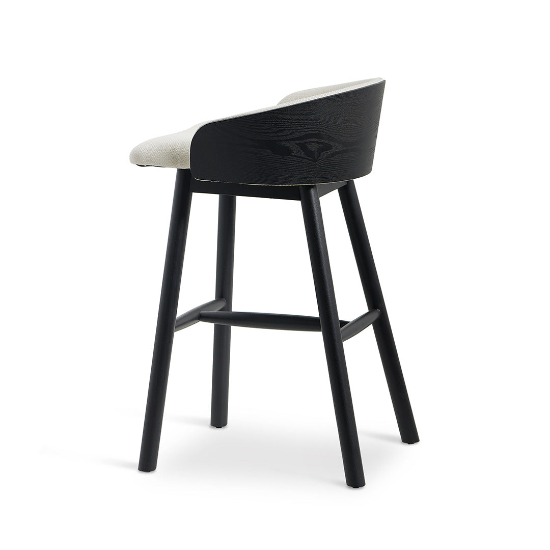 Selena 65cm Black Bar Stool - Beige
