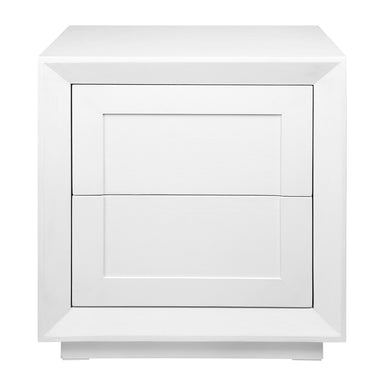 Balmain Oak Tall Bedside Table - White