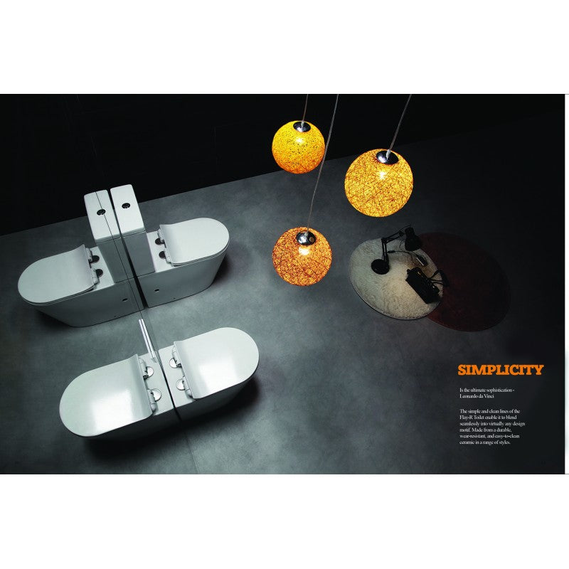 Belbagno FLAY-R RIMLESS NANO GLAZE TOILET SUITE BB007CPR pic2