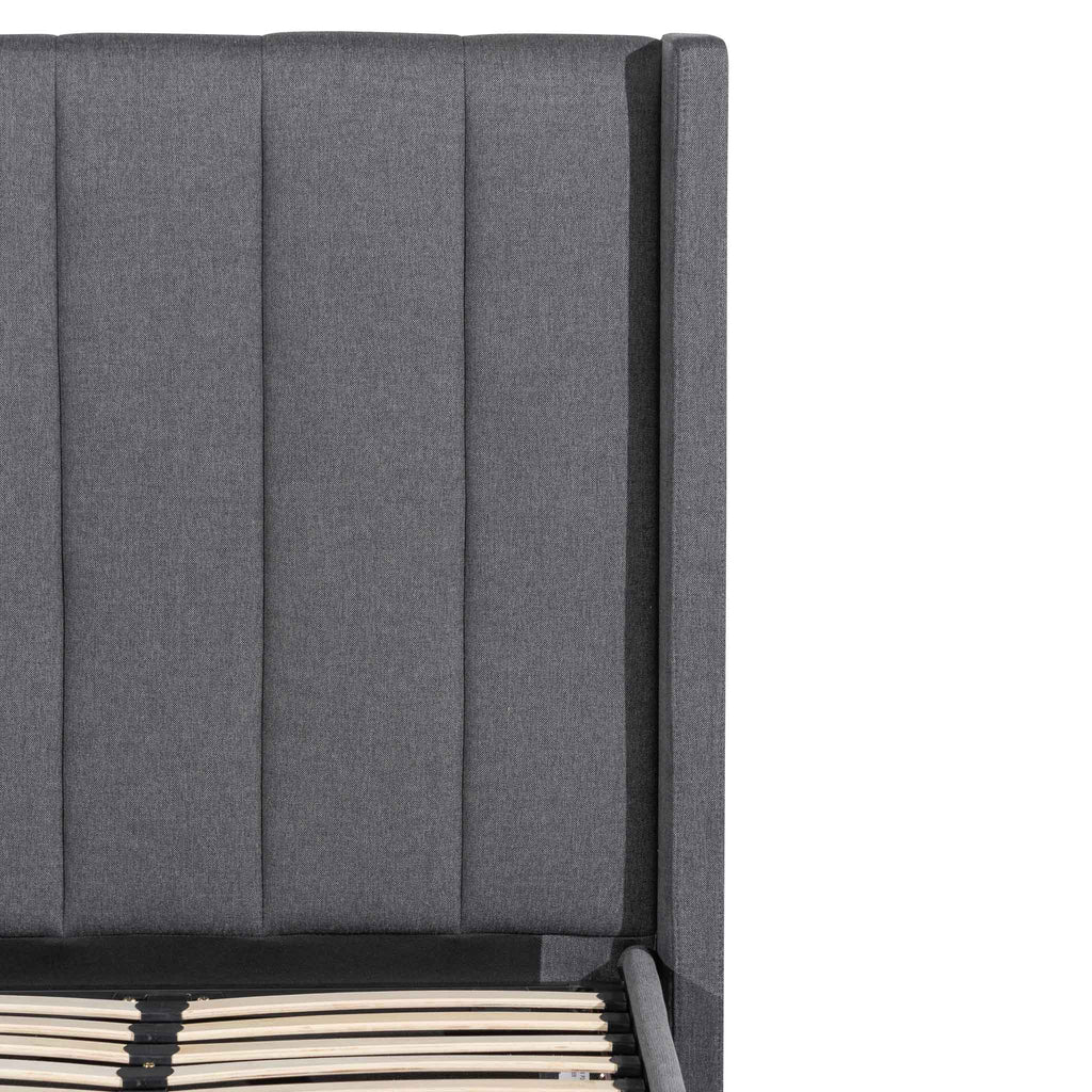 Charcoal Grey Single Bed Frame with Storage