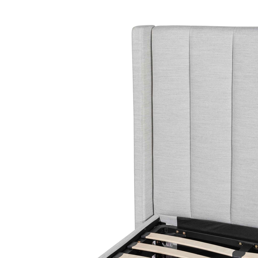 Pearl Grey Single Bed Frame with Storage