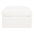 Birkshire Slip Cover Ottoman - White Linen