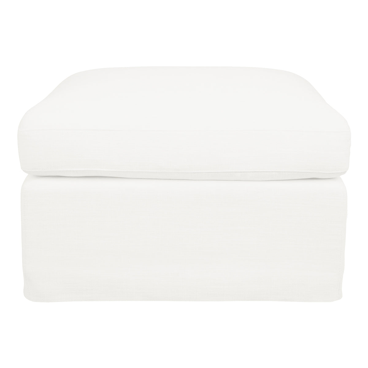 Birkshire Slip Cover Ottoman - White Linen