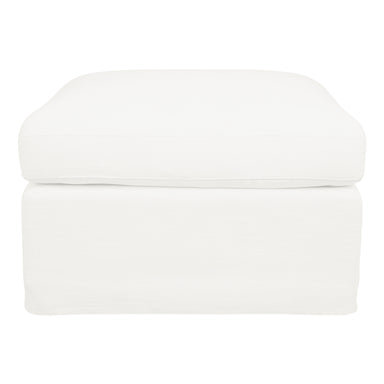 Birkshire Slip Cover Ottoman - White Linen