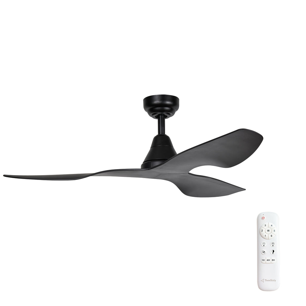 Black 3 Blade DC Ceiling Fan & Remote Control