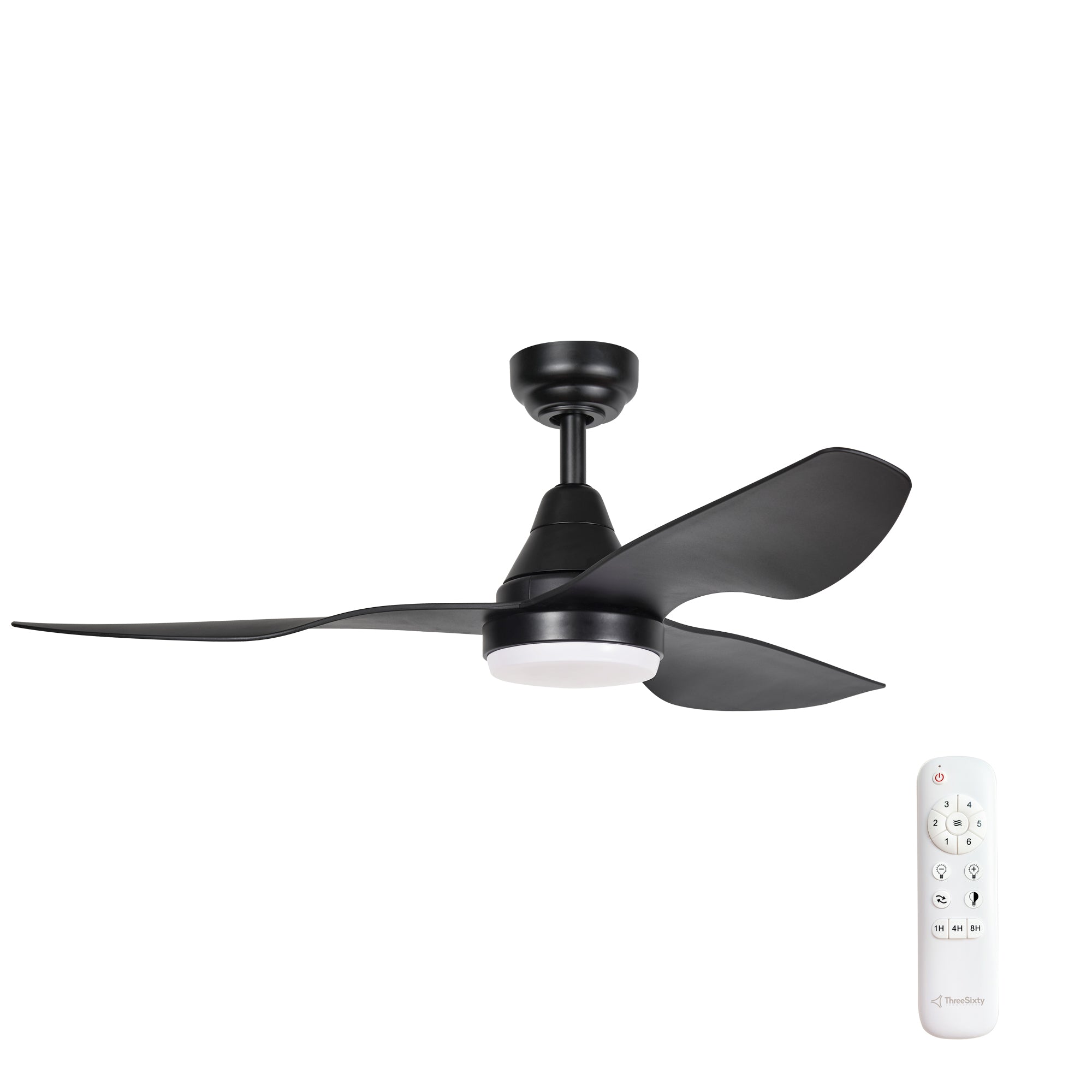 Black 3 Blade DC Ceiling Fan with 18W Dimmable LED 
