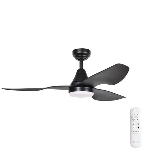 Black 3 Blade DC Ceiling Fan with 18W Dimmable LED 