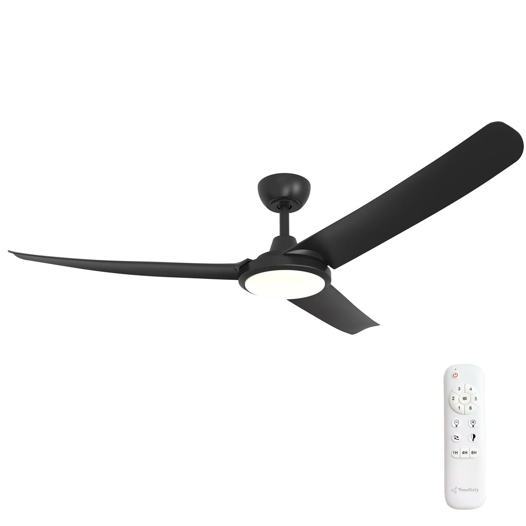 Black Blade DC Ceiling Fan with 24W CCT LED