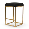 Black Boucle Bar Stool - Golden Base