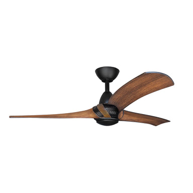Black/Koa 3 Blade AC Ceiling Fan & Wall Control