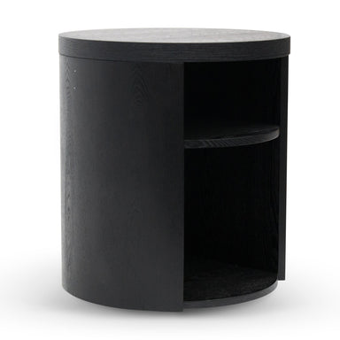 Black Mountain Round Wooden Bedside Table