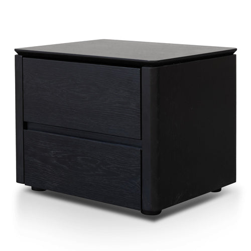 Black Oak Veneer Bedside Table