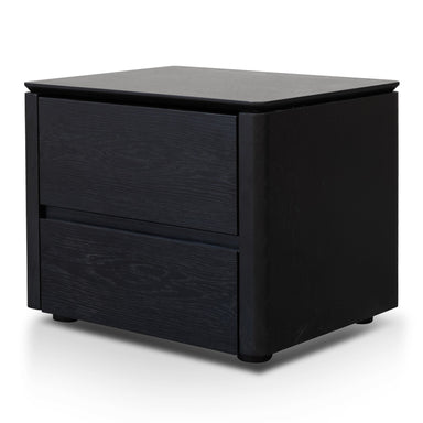 Black Oak Veneer Bedside Table