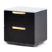 Black with Marble Top Bedside Table